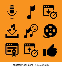 speak, live, mockup, token, half and website icon vector set. Flat vector design with filled icons. Designed for web and software interfaces