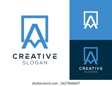 Un logo de Speak. Letra A con diseño de logotipo de burbuja de discurso para mensaje y tecnología
