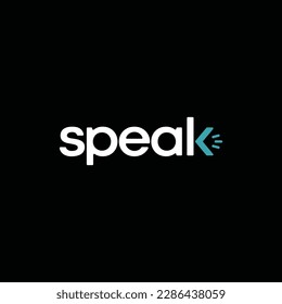 speak logo with logotype and inside wordmark design concept in the letter K