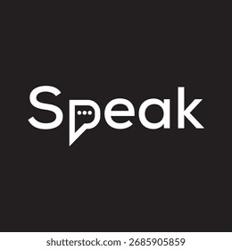Speak logo with logotype and inside wordmark design concept.