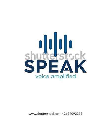 Speak logo with logotype and inside wordmark design concept.