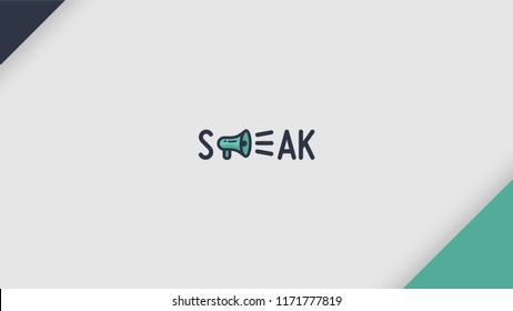 Speak logo, vector logo