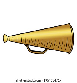 Speak loudly. A device for increasing the volume. Megaphone. Cartoon style. Illustrations for design and decoration.