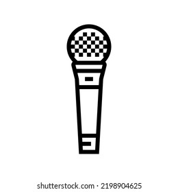 speak mic microphone line icon vector. speak mic microphone sign. isolated contour symbol black illustration