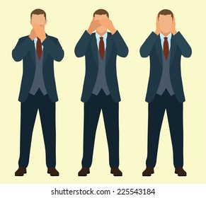 Speak No Evil, See No Evil, Hear No Evil Businessman