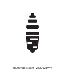 Ícone de plugue de fala, no estilo silhueta, automotivo, motocicleta, sinal de plugue de sprak, ilustração de design vetorial. 