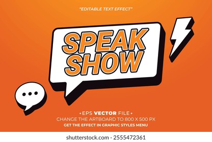 Speak Show 3d text effect editable effect