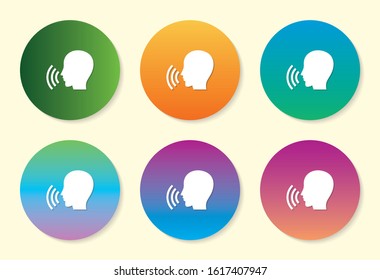 Speak six color gradient icon design.
