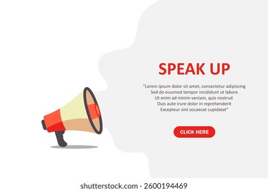 Speak up speech bubble banner. Can be used for business, marketing and advertising. Vector illustration.