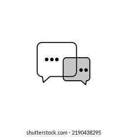 Speak speech bubble icon. Blank blank bubble vector design element. Chat on the outline symbol template. Silhouette sticker balloon dialog. with note inside and gray color