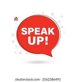 Speak up speech bubble text with Speech bubble text. Flat style. Vector line icon for Business and Advertising.