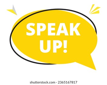 Speak up speech bubble text. Hi There on bright color for Sticker, Banner and Poster. vector illustration.