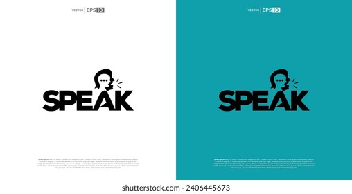 speak talk logo variation for business education company and organization community in white background