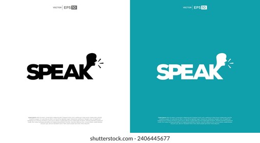 speak talk logo variation for business education company and organization community in white background