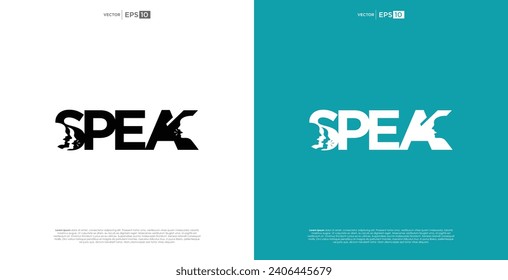 speak talk logo variation for business education company and organization community in white background