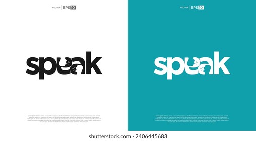 speak talk logo variation for business education company and organization community in white background