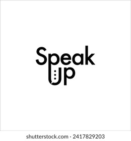 Speak up typography. Great for record studio logo