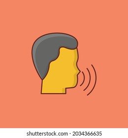 speak vector flat color icon
