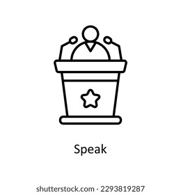 Sprech-Vektor    Umrisssymbole. Einfache Stockillustrationsmaterial