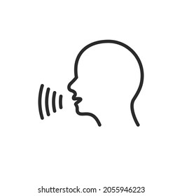 Hable con la persona del icono del vector de voz. comando de onda de voz de llamada control de sonido facial icono de sonido