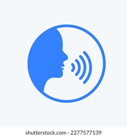 Hable con la persona del icono del vector de voz. comando de onda de voz de llamada control de sonido facial icono de sonido