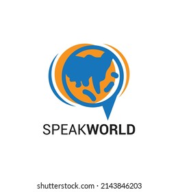 Concepto de conversación mundial, discurso de burbuja de iconos