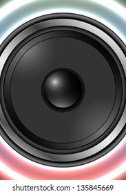 Speaker with abstract background with retro colors