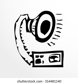 Speaker Amplifier Sketch Style Isolated On Stock Vector (Royalty Free ...