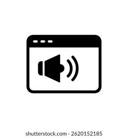 Speaker Announcement from Browser Tab Icon Representing Audio Alerts