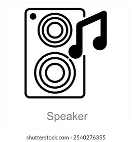 Speaker and audio icon concept