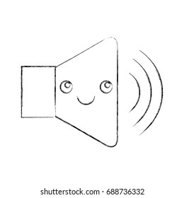 speaker audio kawaii character