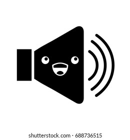 speaker audio kawaii character