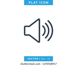 Speaker Audio Sound Icon Vector Line Logo Design Template.