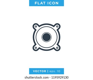 Speaker Audio Sound Icon Vector Flat Logo Design Template.