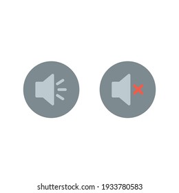 Speaker, audio and sound mute icon. Simple flat style for Video Conference, Webinar and Video chat. Vector illustration isolated on white background. EPS 10
