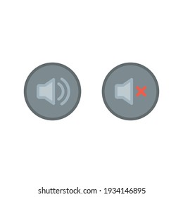 Speaker, audio and sound mute icon. Simple filled outline style for Video Conference, Webinar and Video chat. Vector illustration isolated on white background. EPS 10
