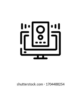 speaker, audio, sound and smart television icon. Perfect for application, web, logo, background, game and presentation template. single icon design line style