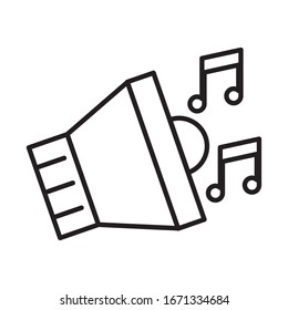 speaker audio symbol with music notes vector illustration graphic design