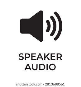 Speaker audio volume sound icon with loudspeaker broadcast communication technology acoustic amplifier electronic listening interface notification equipment adjustment