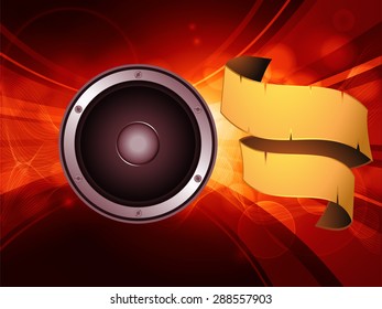 Speaker and Banner over Abstract Glowing Background