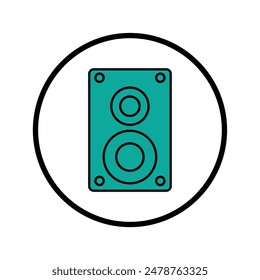 Speaker bass icon isolated on white background. Sound system speakers. Musical column speaker bass equipment. Vector illustration. Eps file 124.