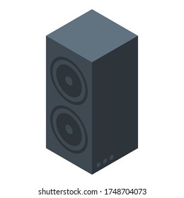 Icono del bajo del altavoz. Isométrico del icono del vector del bajo del altavoz para el diseño web aislado en fondo blanco