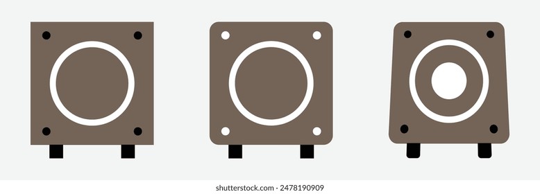 Speaker bass icon. speaker vector icon, audio speaker icon in trendy flat design, sound icon. Audio sound vector set.