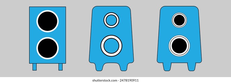 Speaker bass icon. speaker vector icon, audio speaker icon in trendy flat design, sound icon. Audio sound vector set.