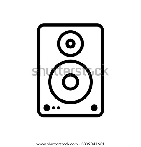 Speaker Black Icon for mobile concept and web design, audio system, sound equipment, music technology, white background vector illustration EPS10