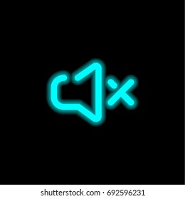 Speaker blue glowing neon ui ux icon. Glowing sign logo vector