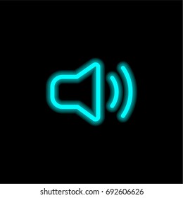 Speaker blue glowing neon ui ux icon. Glowing sign logo vector