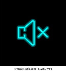 Speaker blue glowing neon ui ux icon. Glowing sign logo vector
