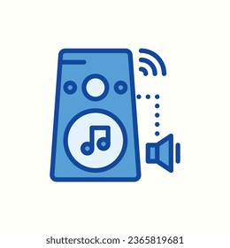 icono azul altavoz, icono aislado en fondo claro, perfecto para sitio web, blog, logotipo, diseño gráfico, medios sociales, interfaz de usuario, aplicación móvil