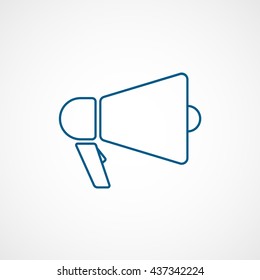 Speaker Blue Line Icon On White Background